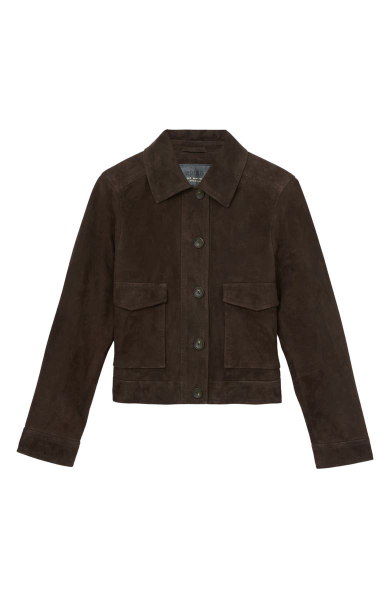 Reiss Hanson Suede Jacket, Alternate, color, Chocolate Brown
