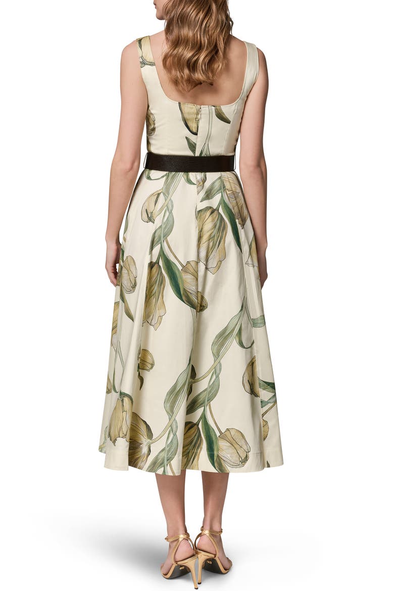 Floral Print A-Line Dress, Alternate, color, PANNACOTT