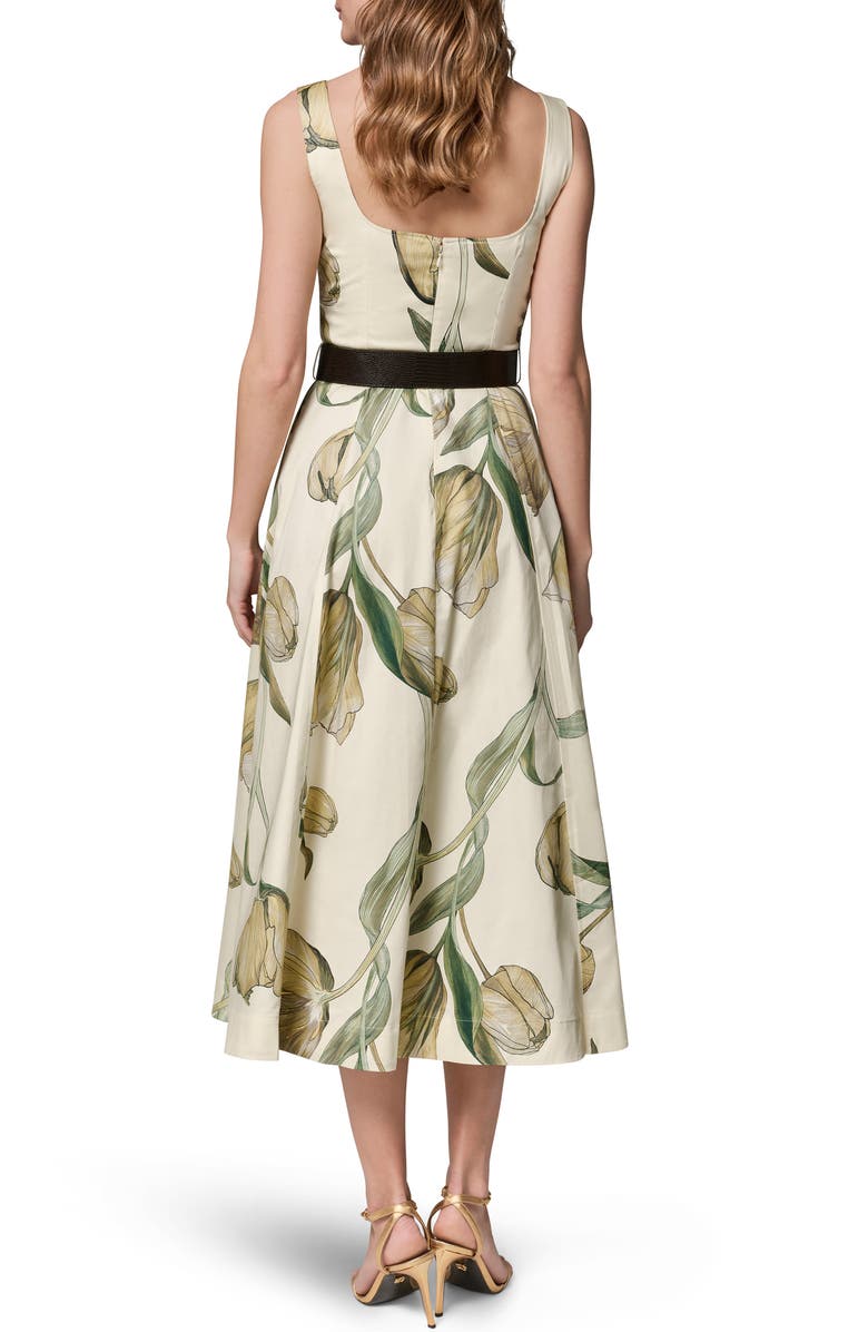 Donna Karan New York Floral Print A-Line Dress, Alternate, color, Pannacott