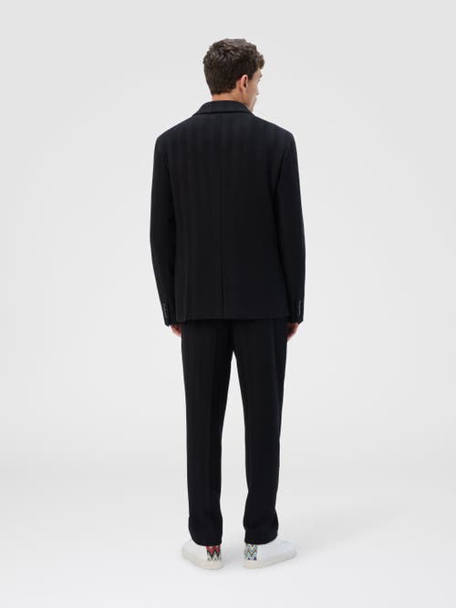 Missoni Single-breasted Jacket With Zigzag Pattern In Black