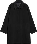 Eileen Fisher Classic Collar Wool Herringbone Coat