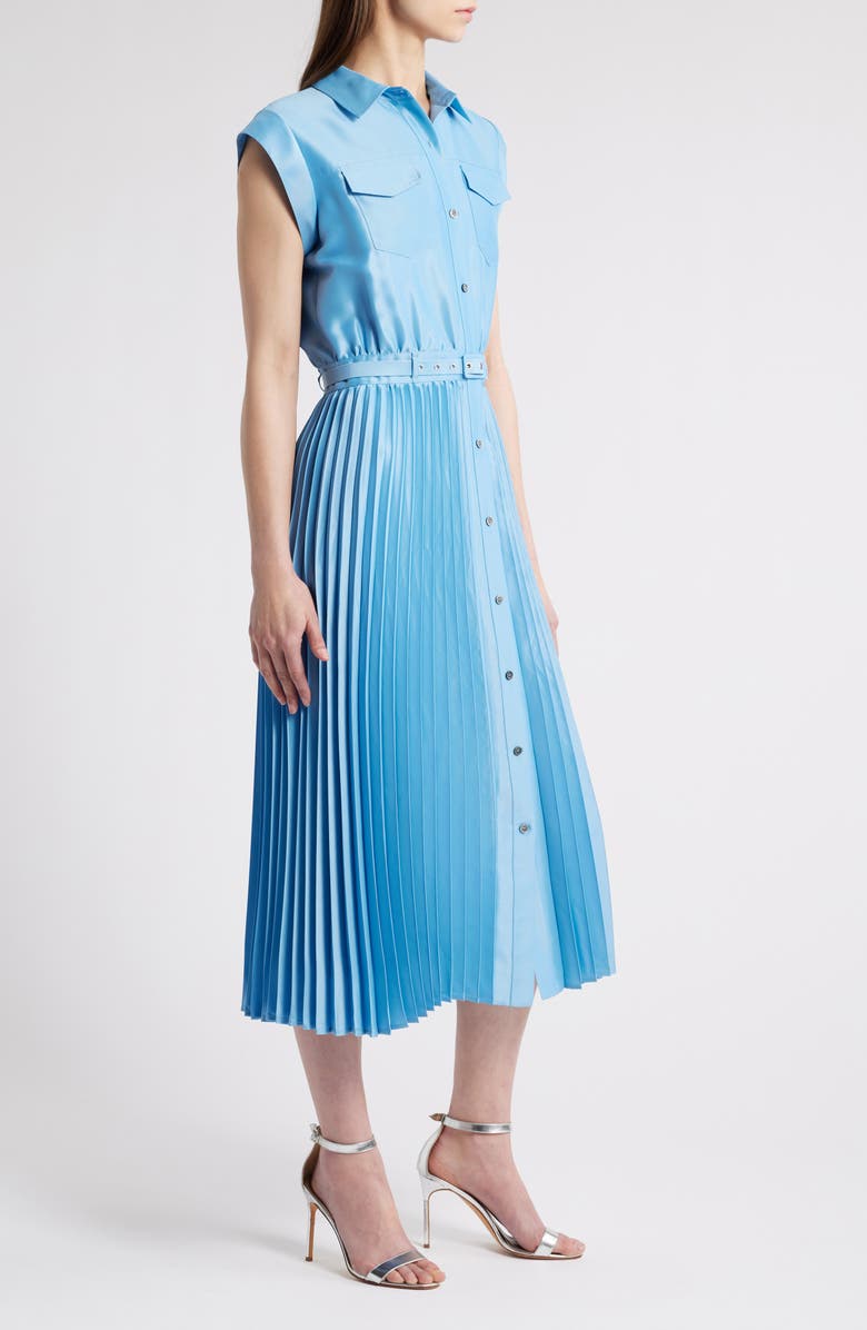 Elie Tahari The Natalyia Pleated Belted Maxi Dress, Alternate, color, 