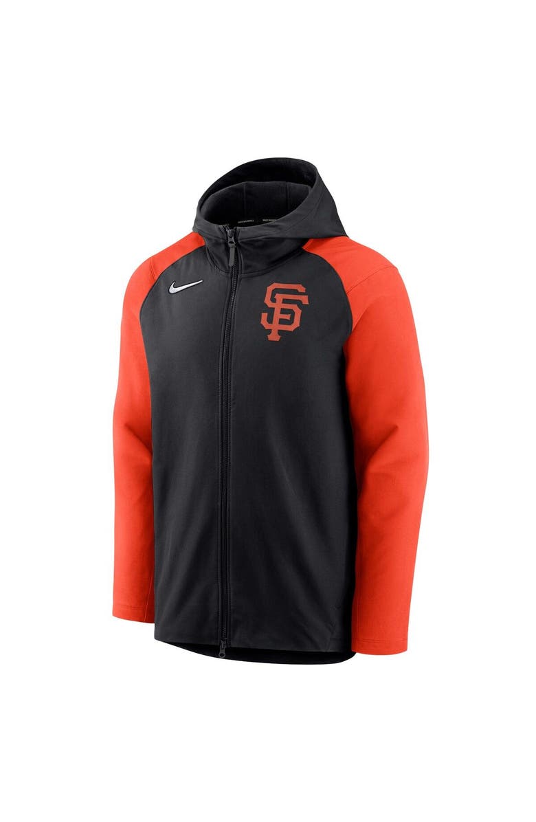 Nike Men's Nike Black/Orange San Francisco Giants Authentic Collection Performance Raglan Full-Zip Hoodie, Alternate, color, 