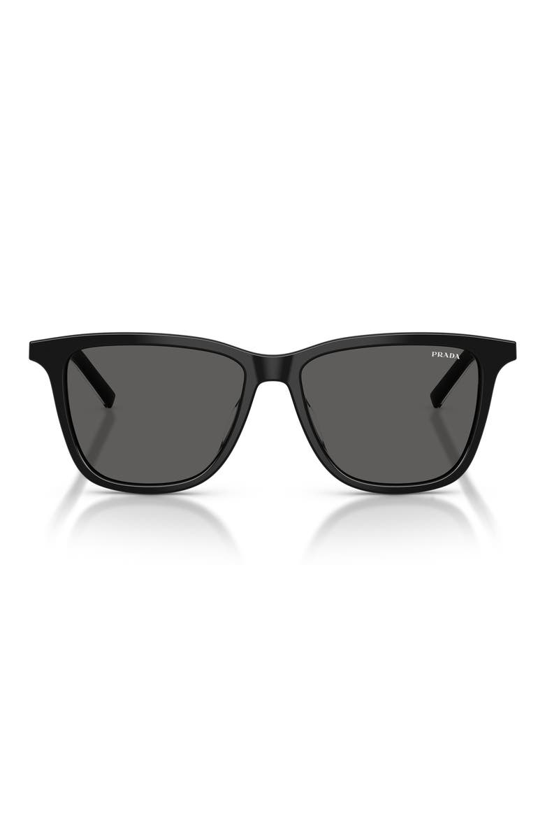 54mm Square Sunglasses, Main, color, BLACK / DARK GREY
