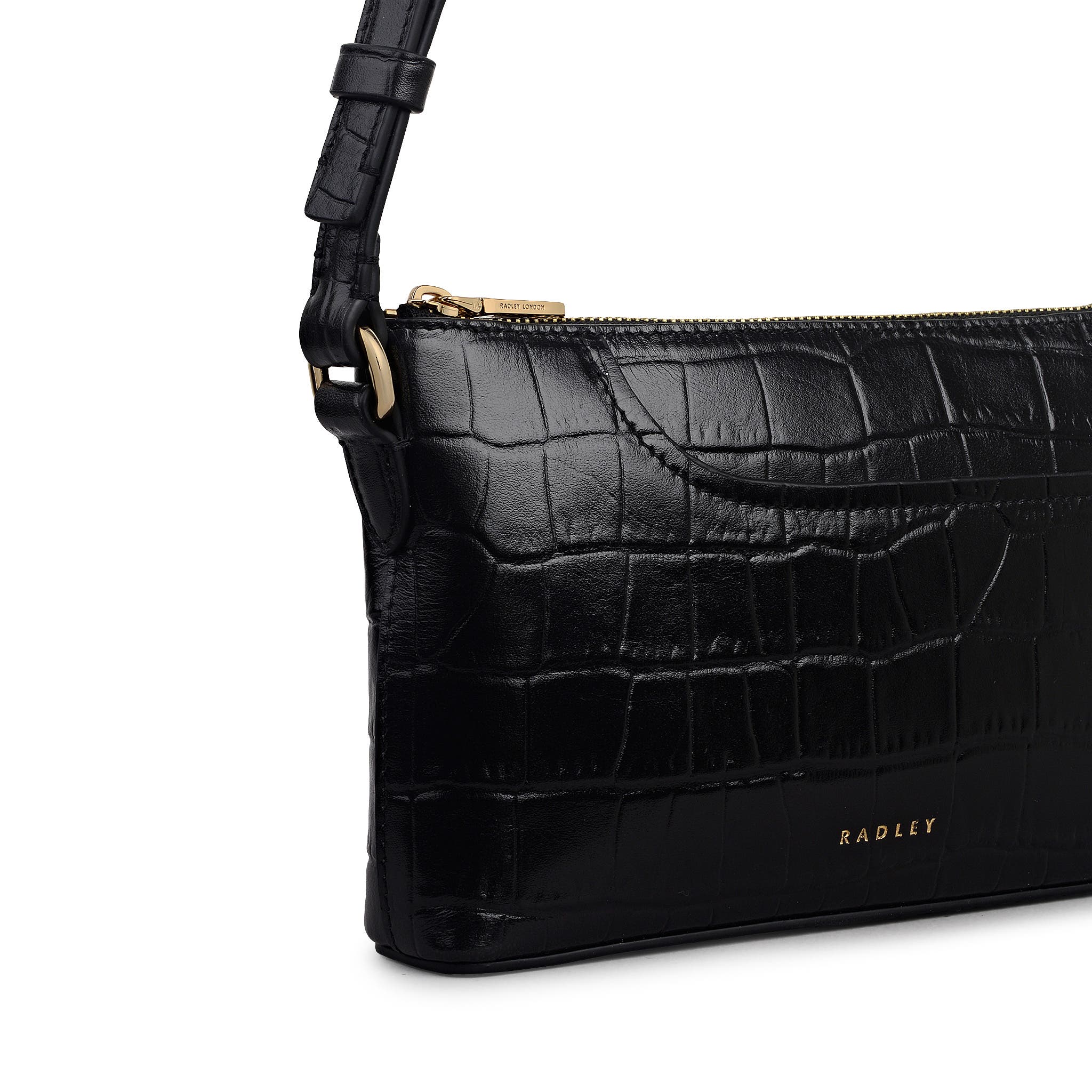 Radley Pockets - Faux Croc Mini Ziptop Shoulder Bag, Alternate, color, 