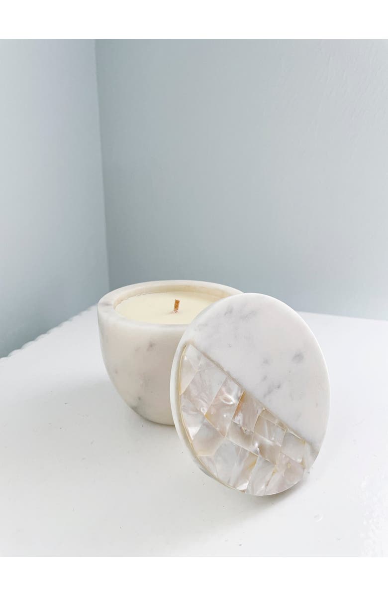 Anaya Marble Lemongrass Candle, Alternate, color,
