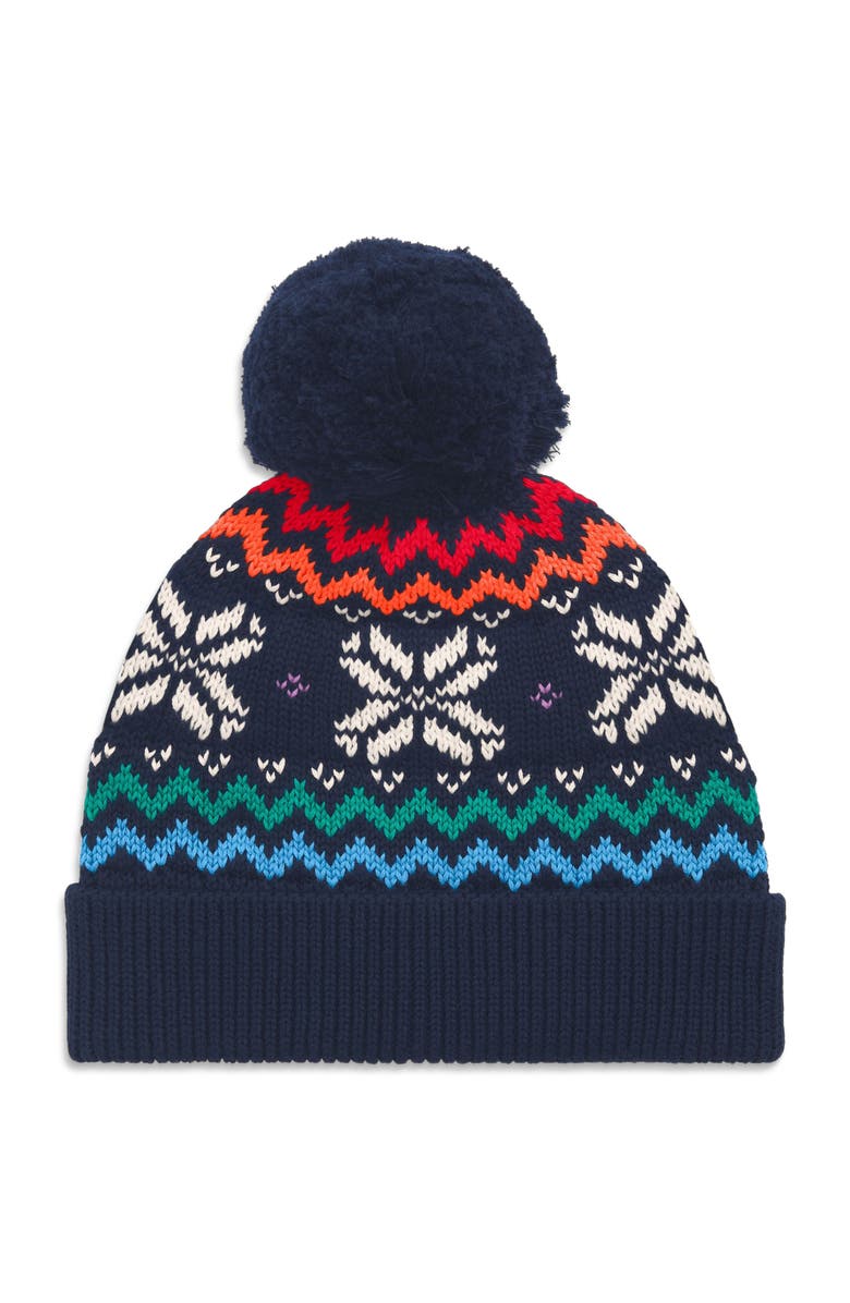 Primary Kids Rainbow Snowflake Fair Isle Beanie, Main, color, Navy Snowflake Fair Isle