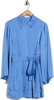 Ramy Brook Mariana Tie Waist Long Sleeve Minidress