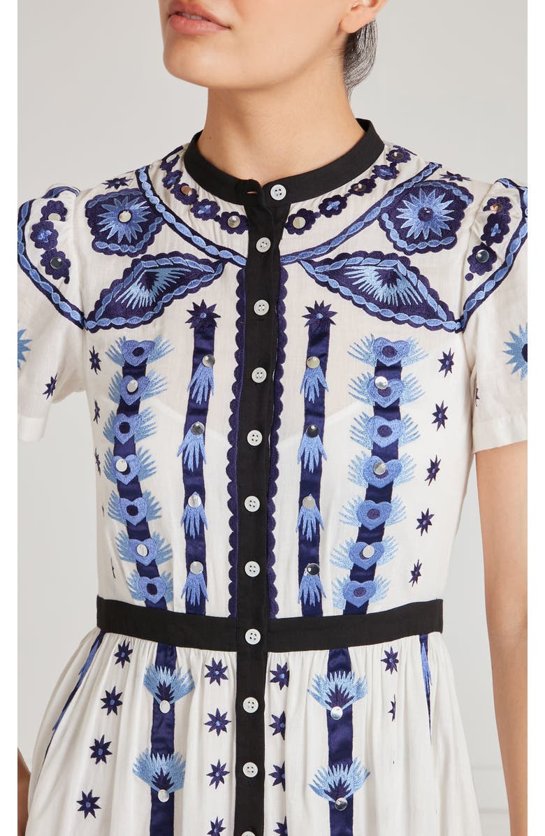 Temperley London Edith Shirt Dress, Alternate, color, White/Blue