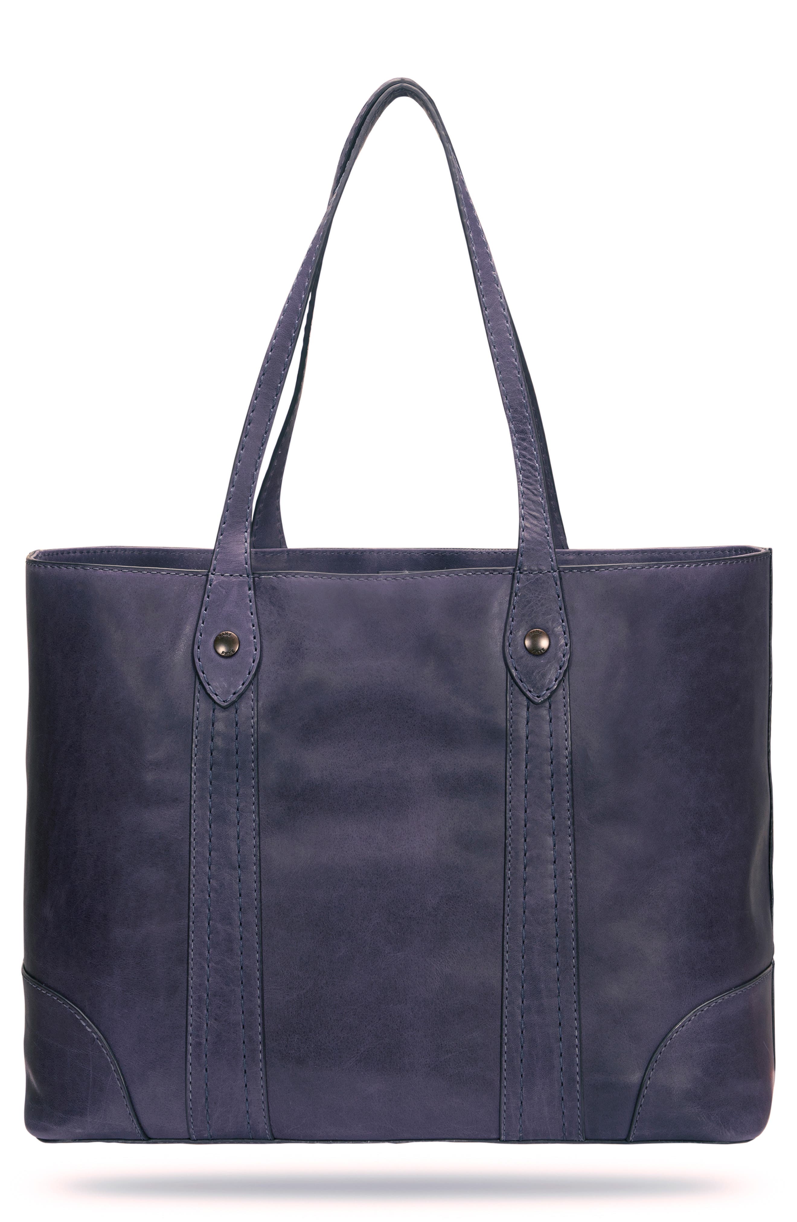 Frye Melissa Leather Shopper, Alternate, color, Eggplant