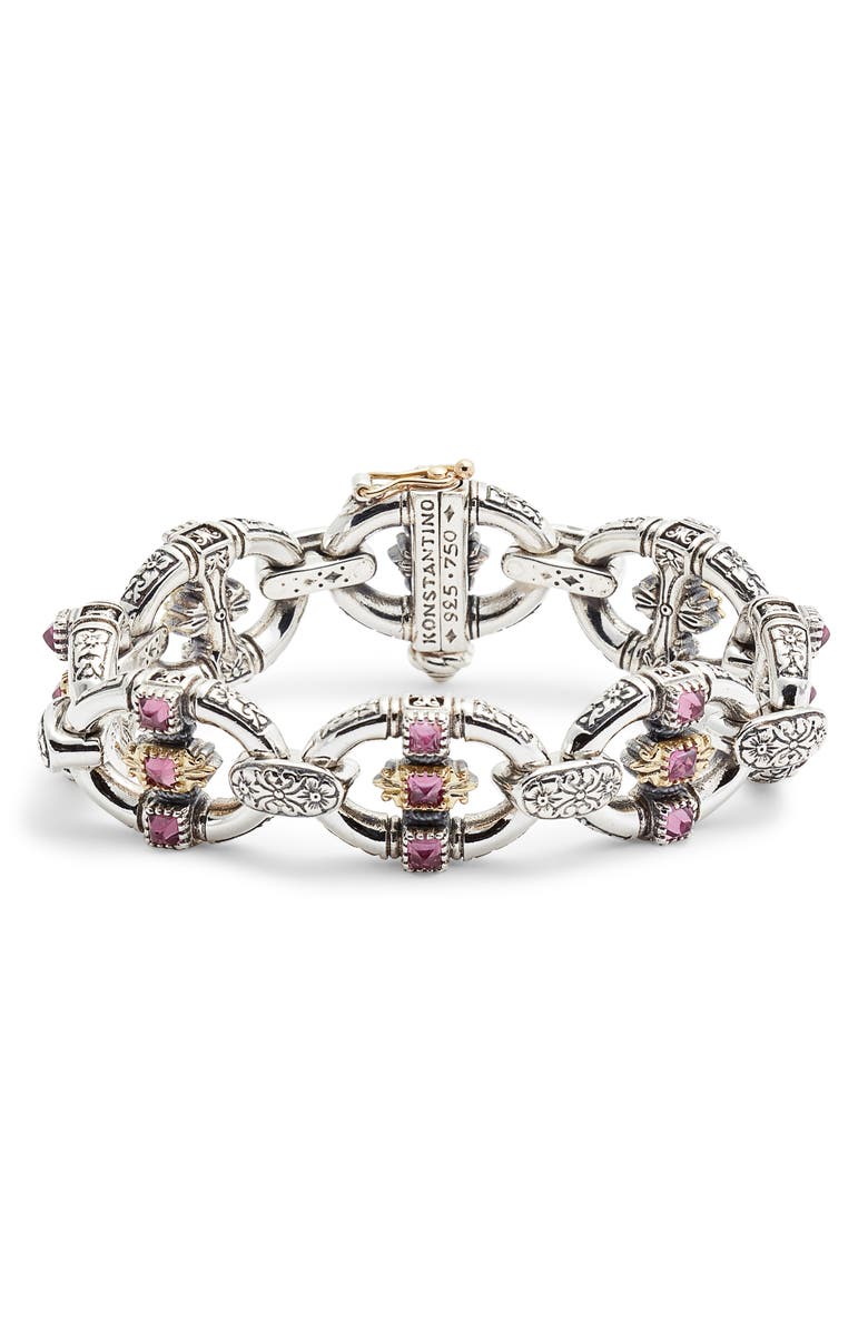 Konstantino Trillion Chain Link Stone Bracelet, Main, color, 