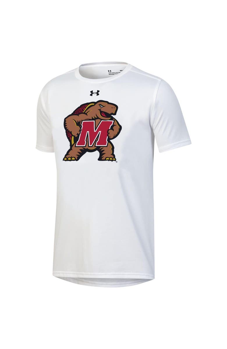 Under Armour Youth Under Armour White Maryland Terrapins Gameday Oversized Logo Performance T-Shirt, Alternate, color, 