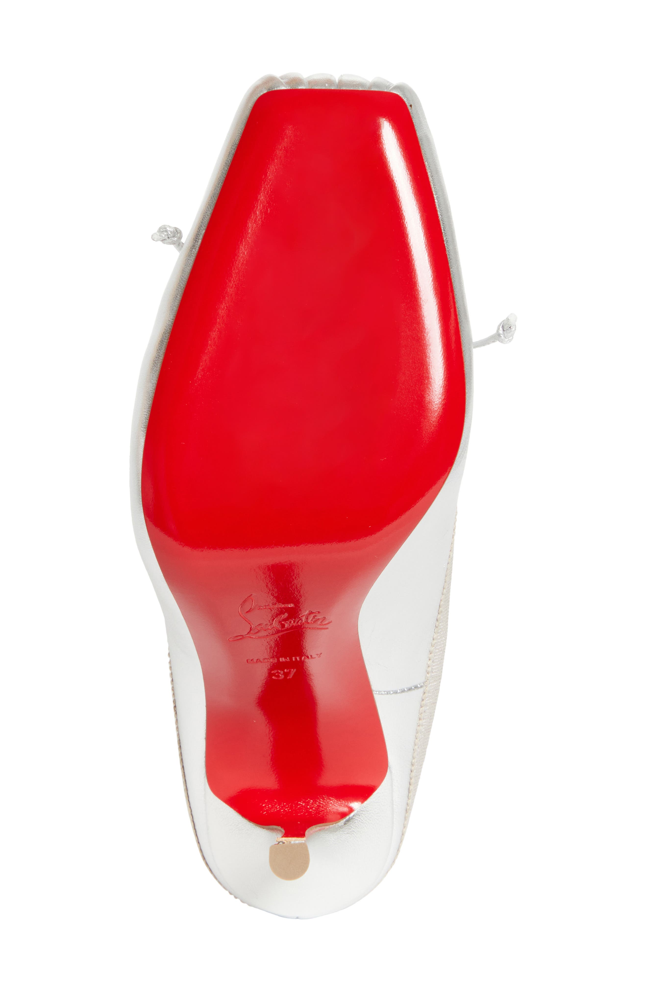 Christian Louboutin Cassia Square Toe Mule Pump, Alternate, color, Silver/ Silver