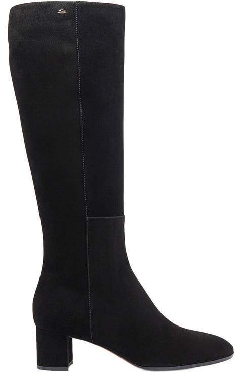 Suede Low-Heel Boot