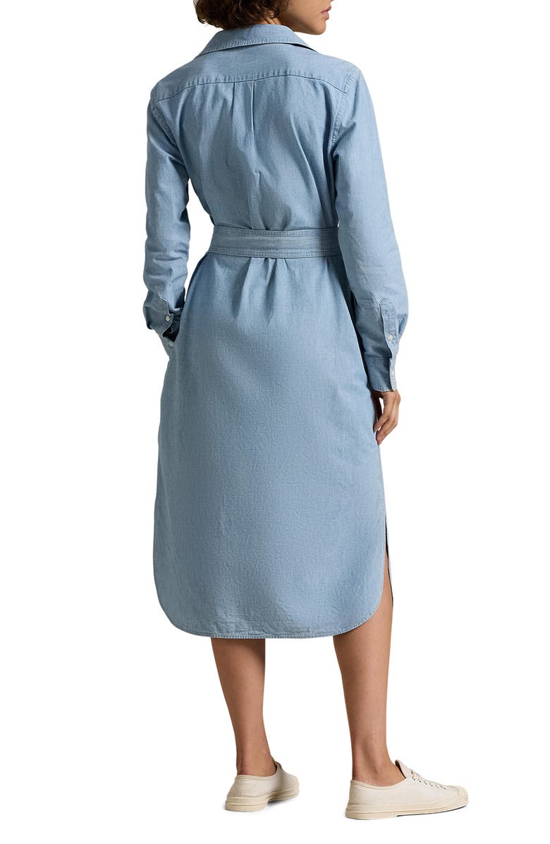 Polo Ralph Lauren Belted Chambray Midi Dress, Alternate, color,