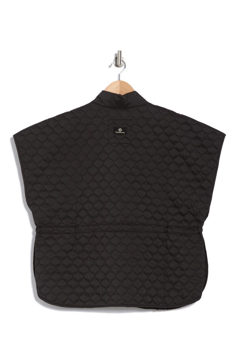 Quilted Capelet Jacket, Alternate, color, BLACK
