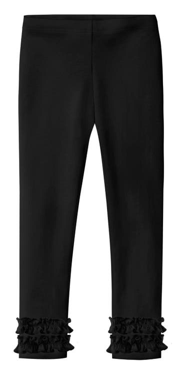 Girls Soft 100% Cotton Ruffle Leggings