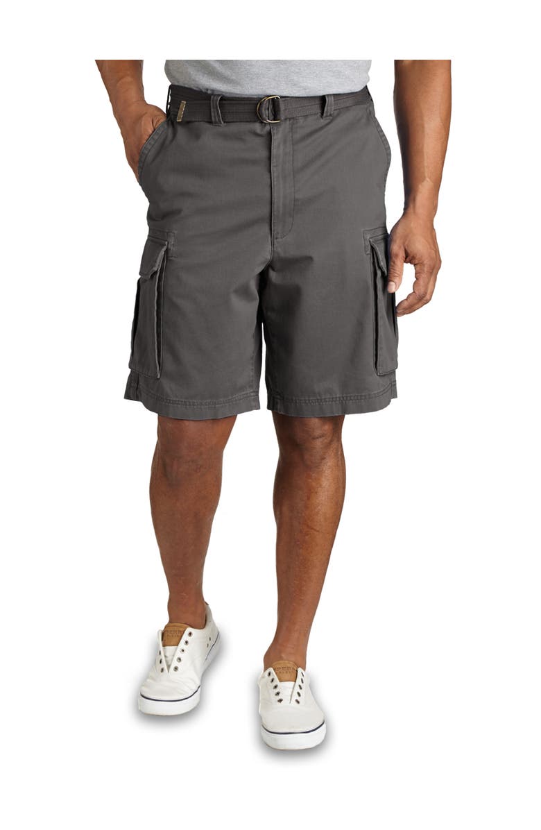 True Nation by DXL Big & Tall Relaxed-Fit Twill Cargo Shorts, Main, color, Washed Grey