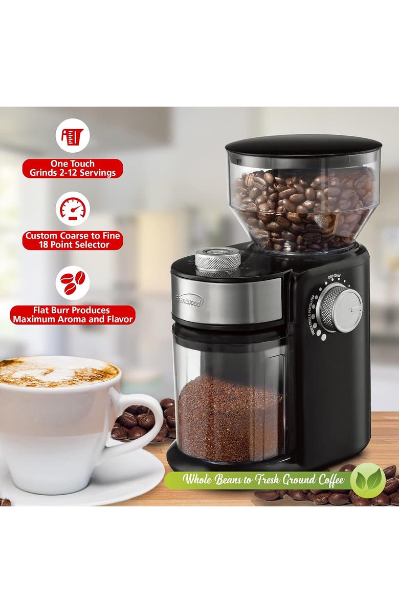 Brentwood 8Oz Automatic Coffee Bean Grinder Mill, Alternate, color, Black