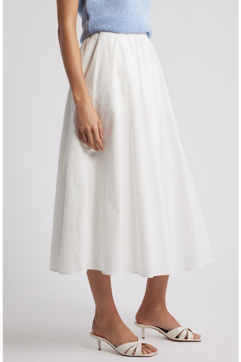 Oakley Pleated Midi Skirt, Alternate, color, WHITE