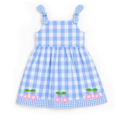 Gingham Dress With Flower Cherries (Toddler, Little Kid, Big Kid)