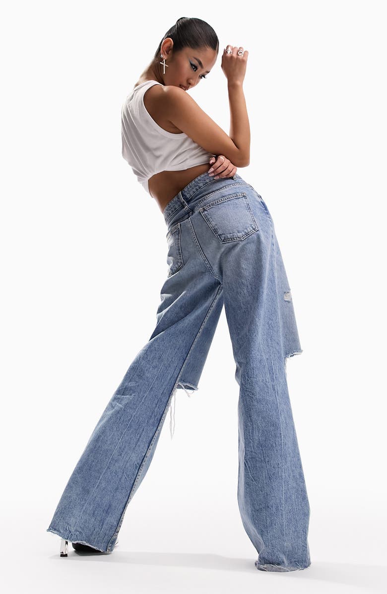 ASOS DESIGN Ripped Dad Jeans, Alternate, color, 