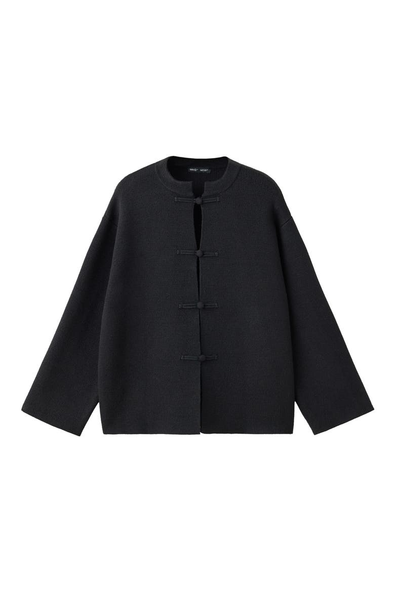 Straight Cut Jacket with Frog Closures, Alternate, color, BLACK
