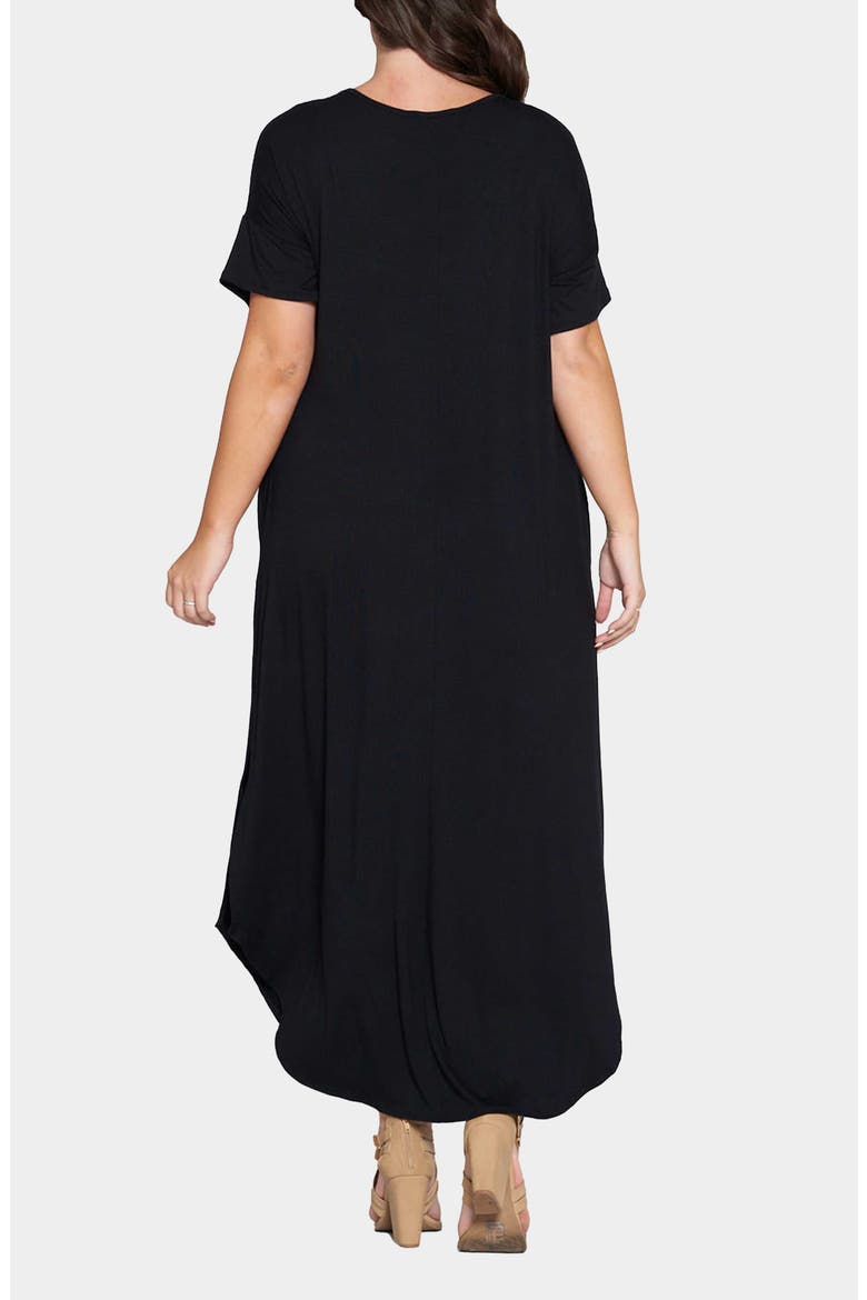 Short Sleeve Jersey Maxi Dress, Alternate, color, BLACK
