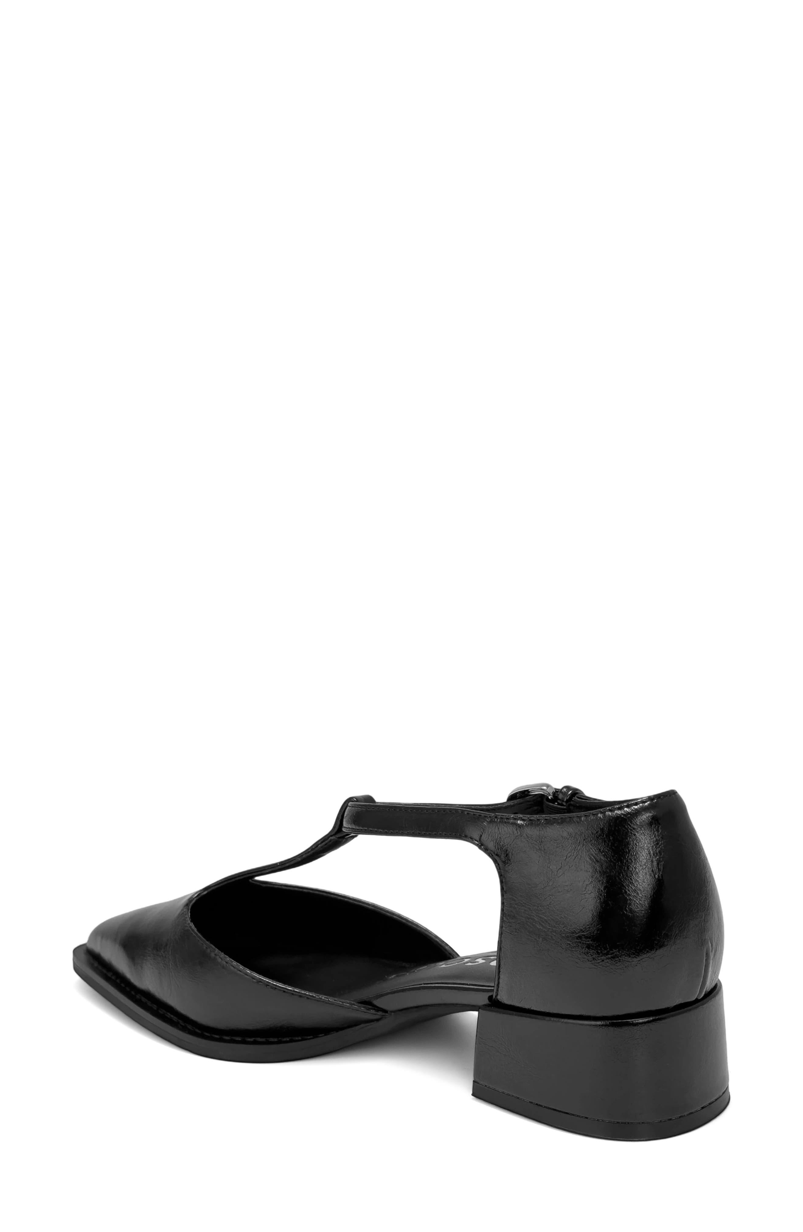 Mona Faux Leather T-Strap Pump, Alternate, color, BLACK