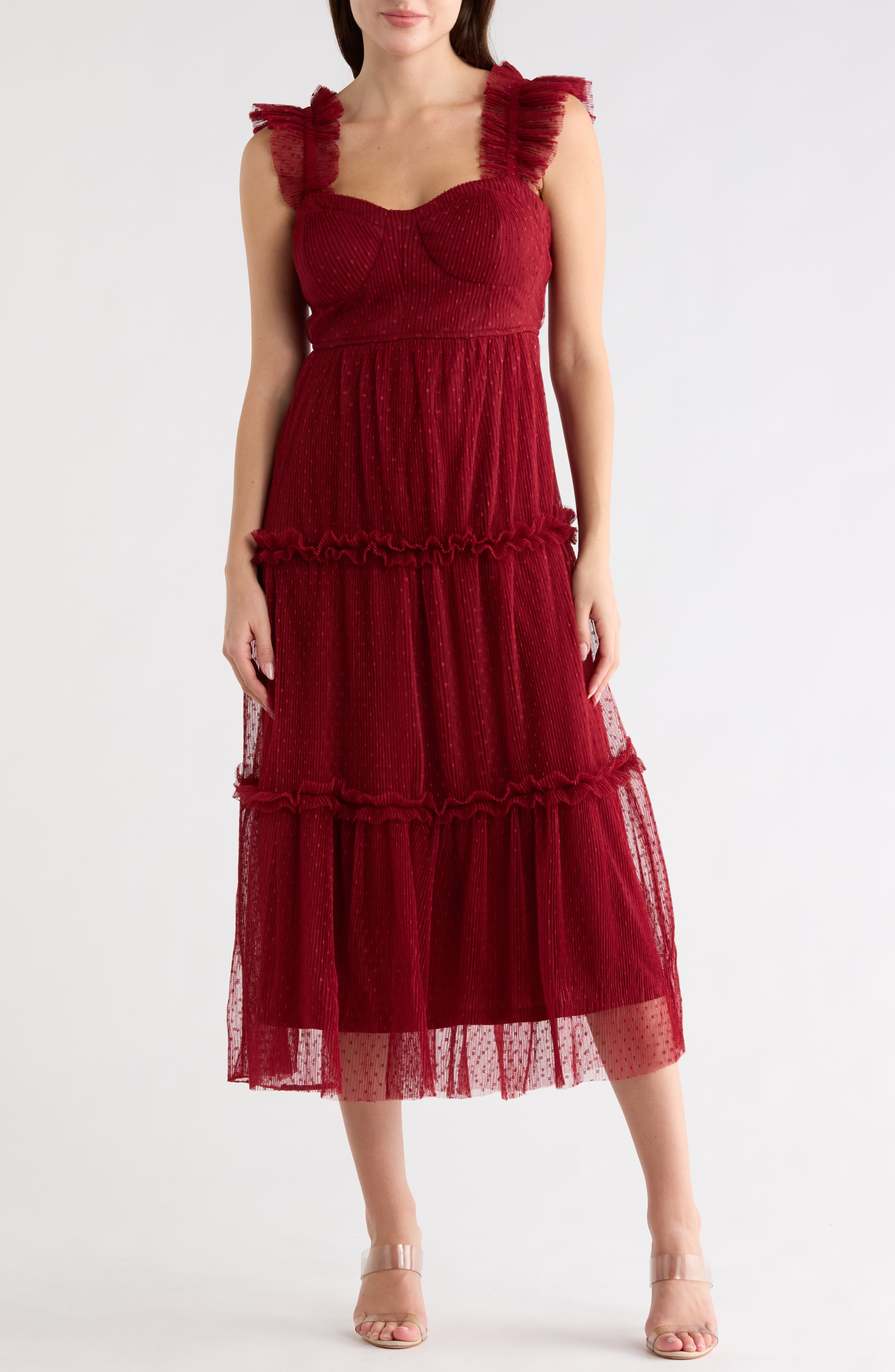 Mesh Tiered Midi Dress - image 3