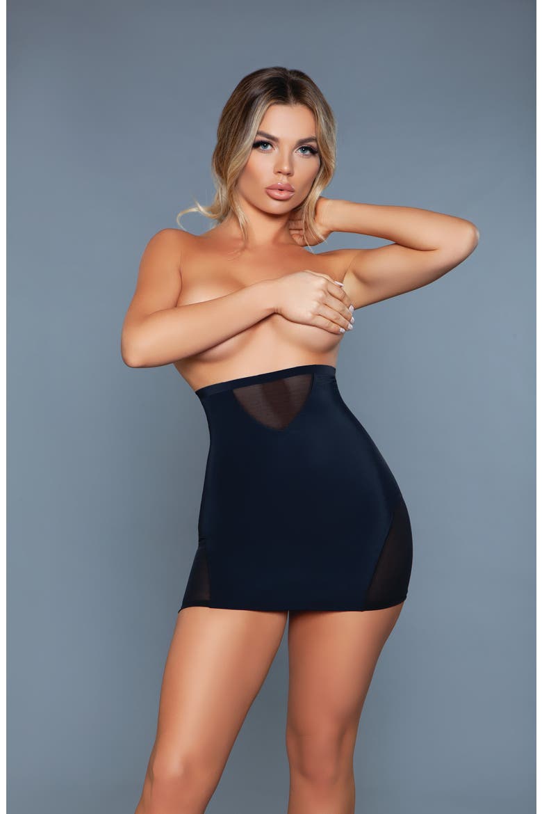 Mesh Panel Half Slip, Alternate, color, BLACK