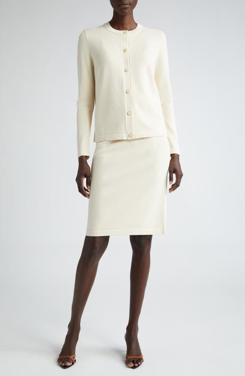St John St. John Collection Santiago Lightweight Cardigan In White