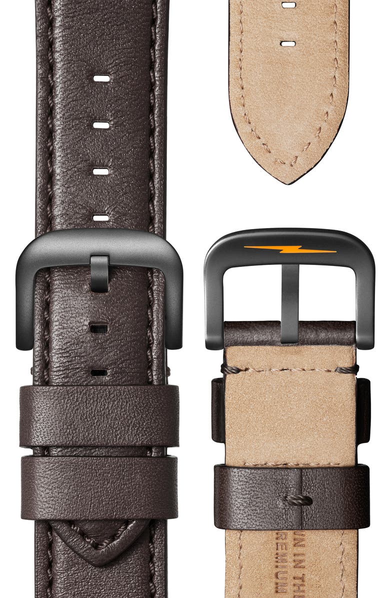 Shinola Runwell Leather Strap Watch, 47mm, Alternate, color, 