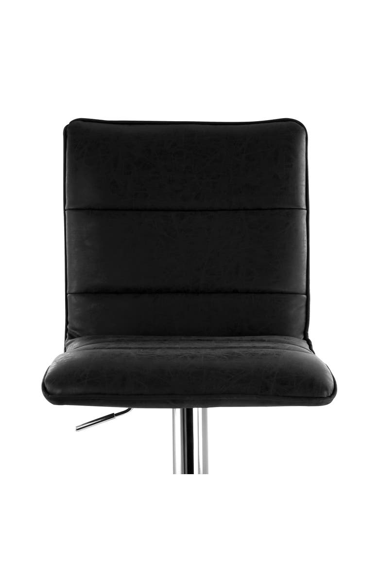 2 Piece Vintage Faux Leather Adjustable Bar Stool, Alternate, color, Black