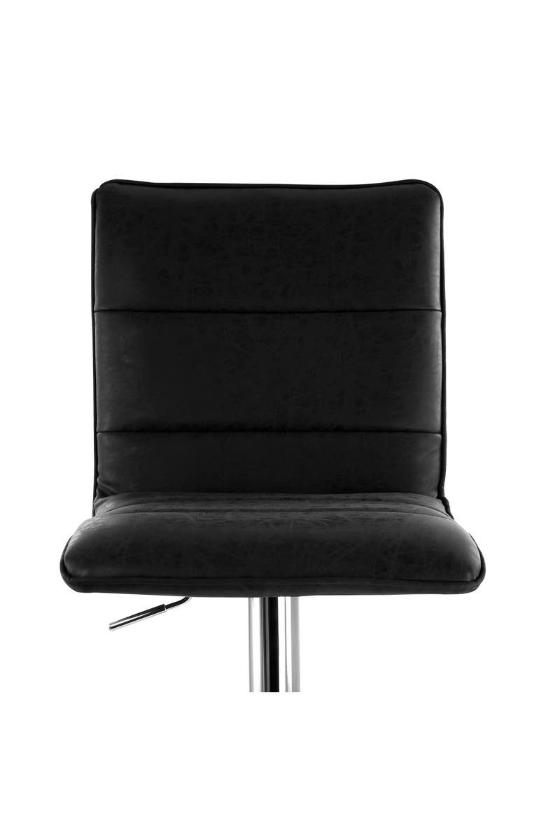 Elama 2 Piece Vintage Faux Leather Adjustable Bar Stool, Alternate, color, Black