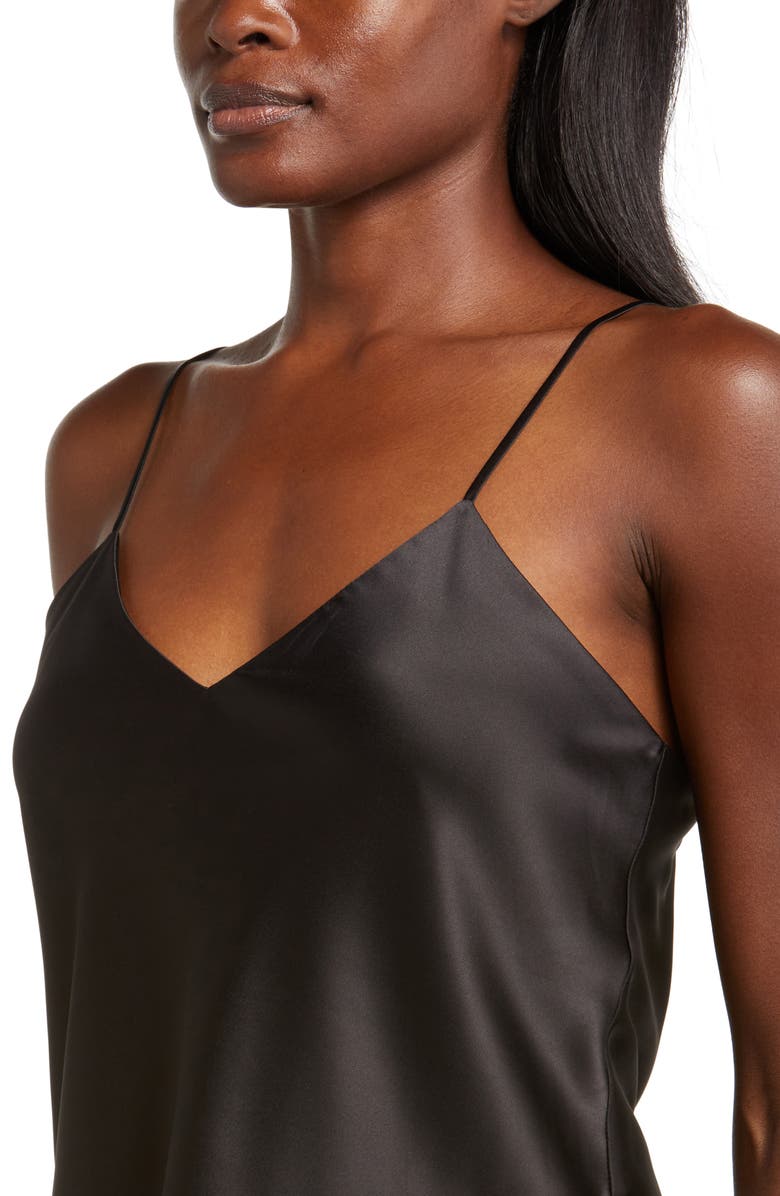 Natori Glamour Satin Camisole, Alternate, color, Black