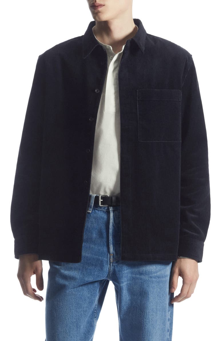 COS Corduroy Utility Overshirt, Main, color, Blue Dark