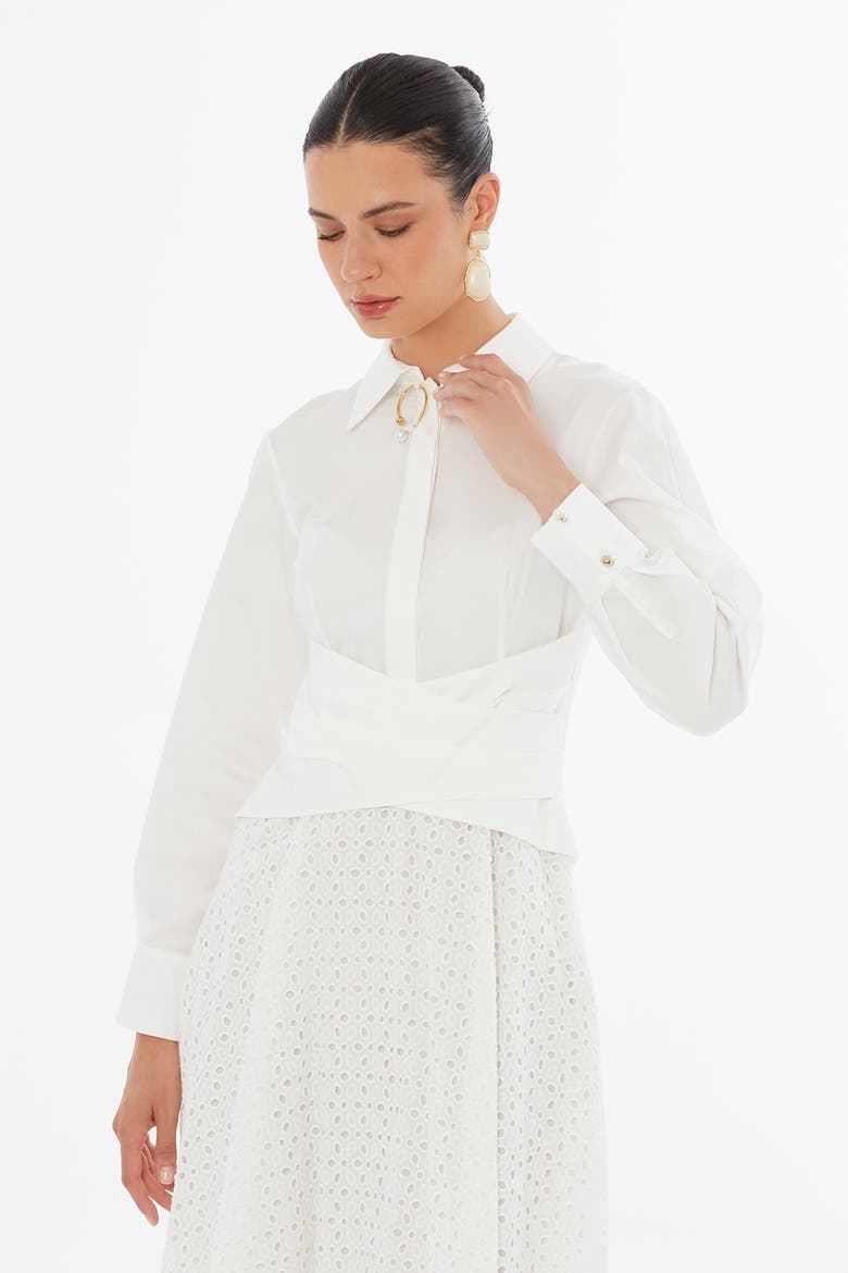 Ecru Collared Maxi Dress, Alternate, color, Ivory