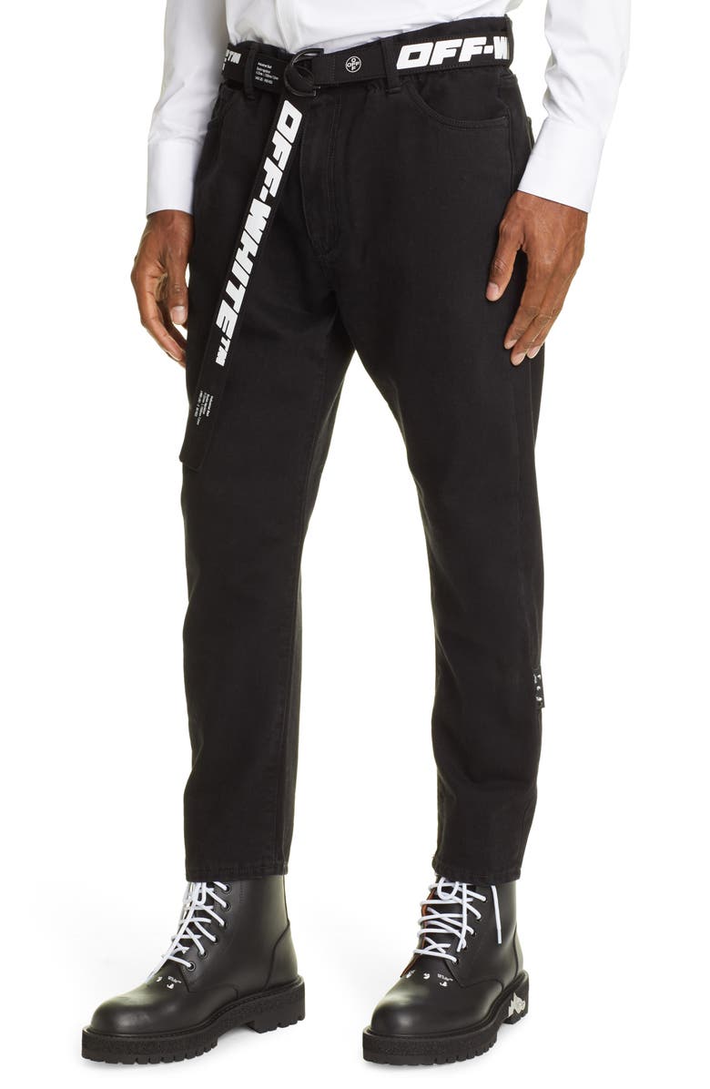 Off-White Slim Fit Low Crotch Jeans, Alternate, color, 