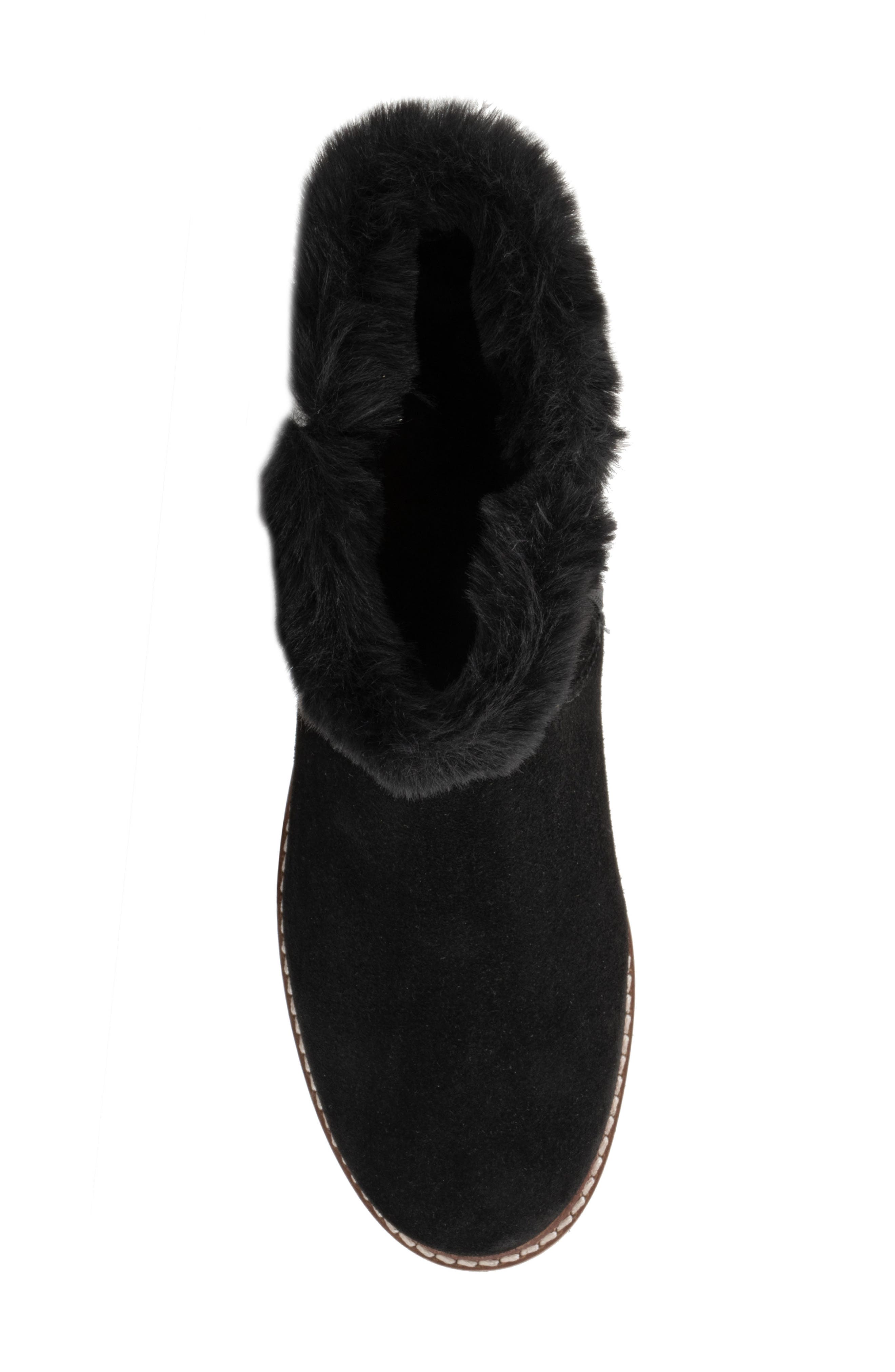 Trotters Forever Faux Shearling Trim Boot, Alternate, color, Black Suede