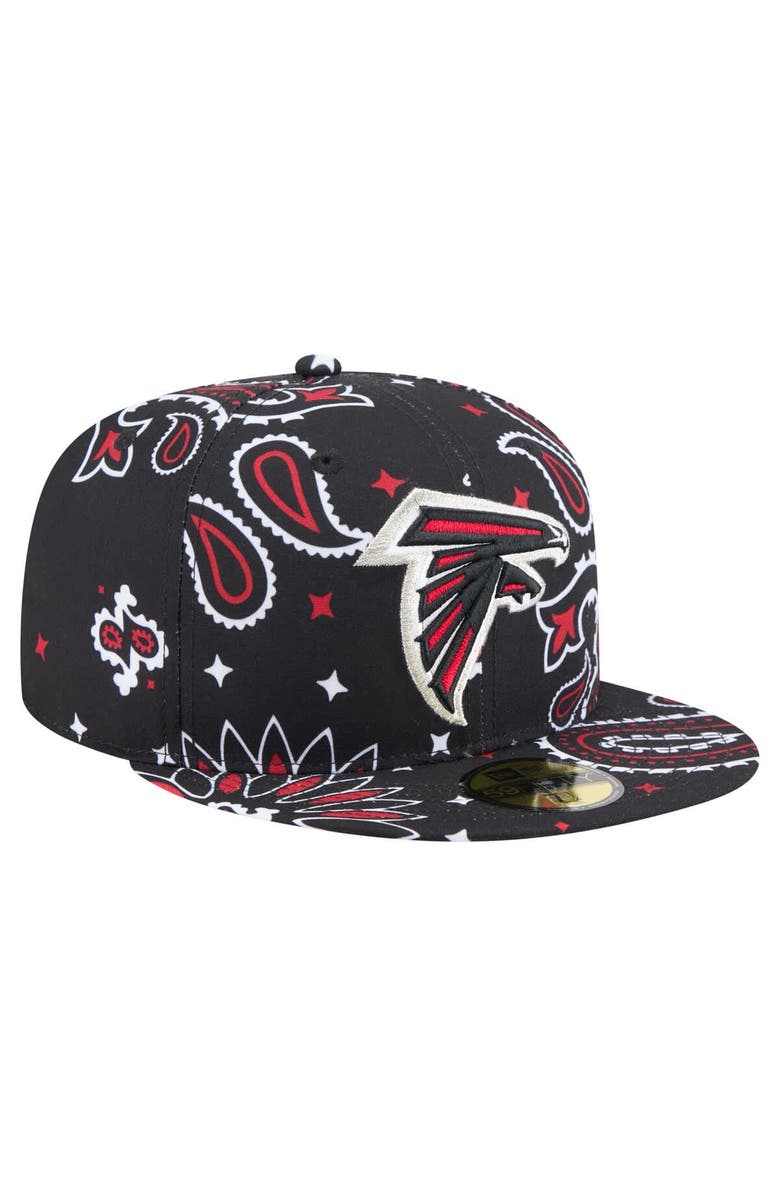 New Era Men's New Era Black Atlanta Falcons Paisley 59FIFTY Fitted Hat, Alternate, color, 
