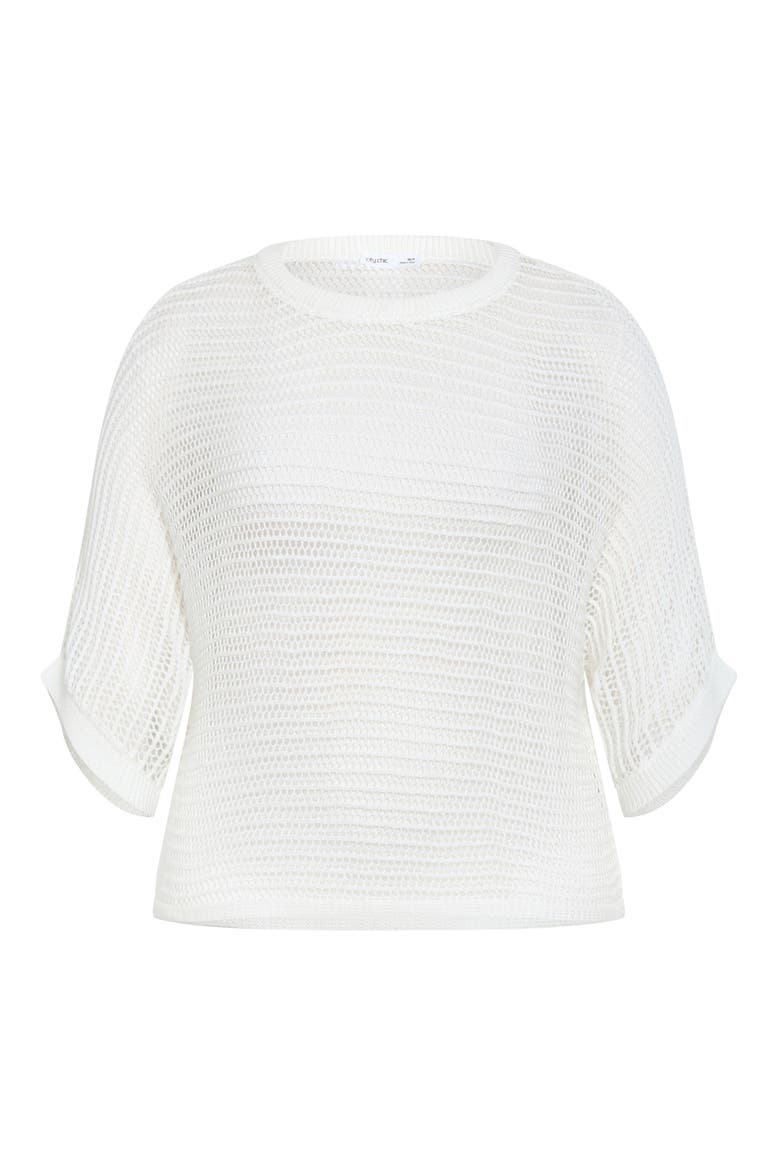 Resort Sheer Open Knit Top, Alternate, color, CREME