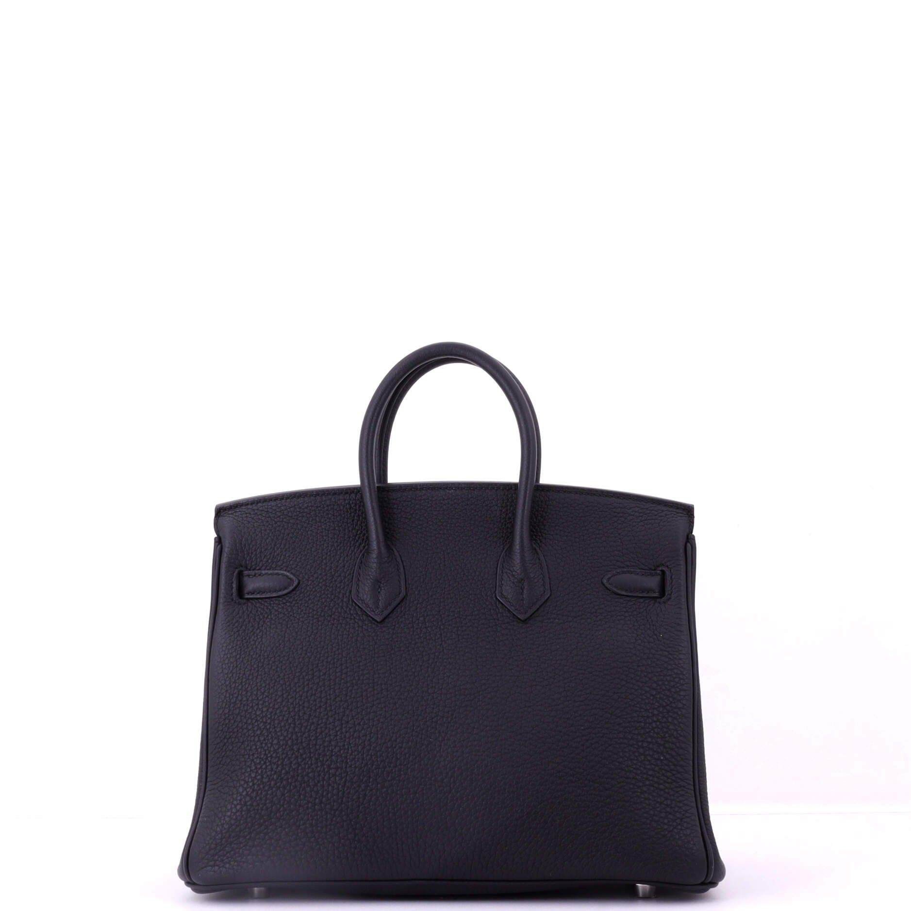 Pre-Owned Hermes Birkin Handbag Black Togo with Palladium Hardware 25, Alternate, color, Noir