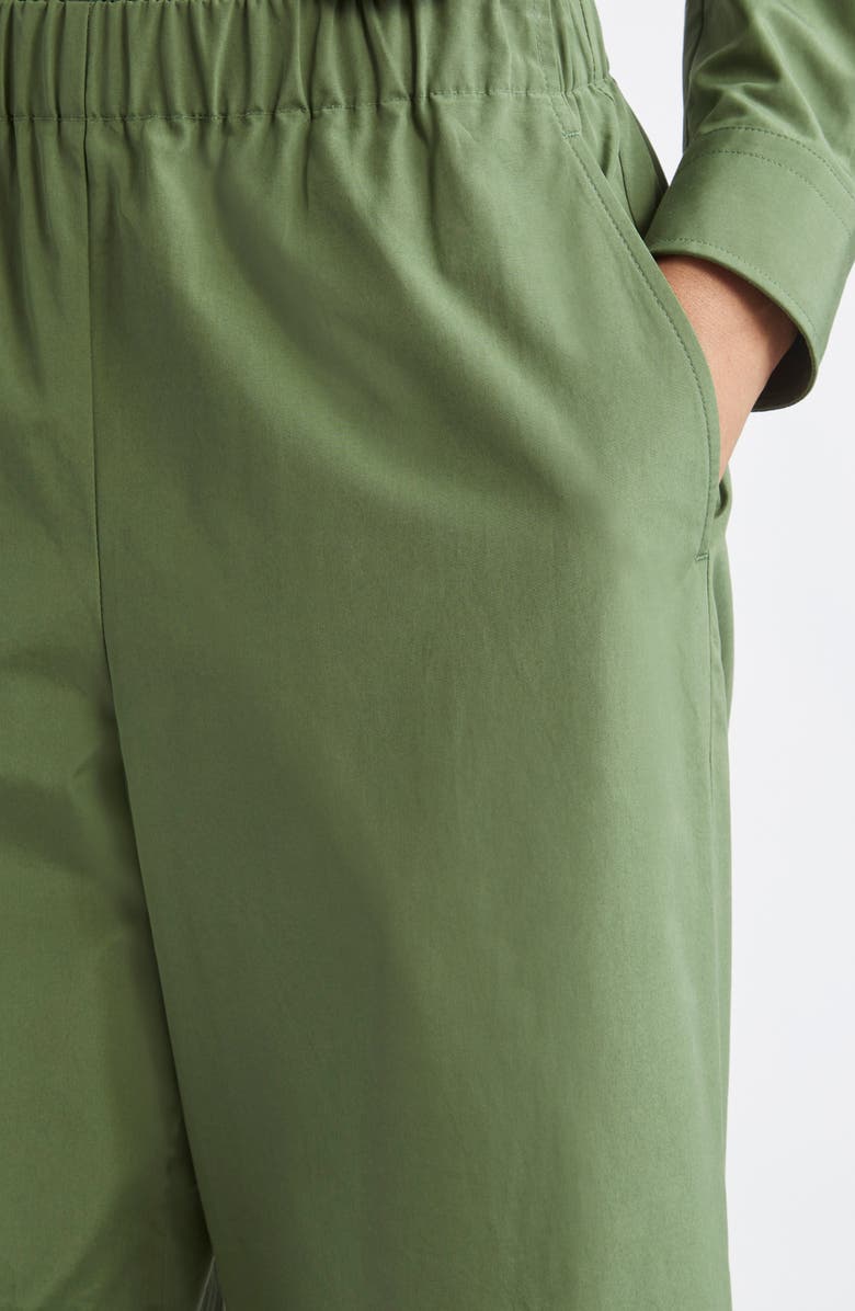 Lafayette 148 New York Riverside Elastic Waist Wide Leg Pants, Alternate, color, Moss