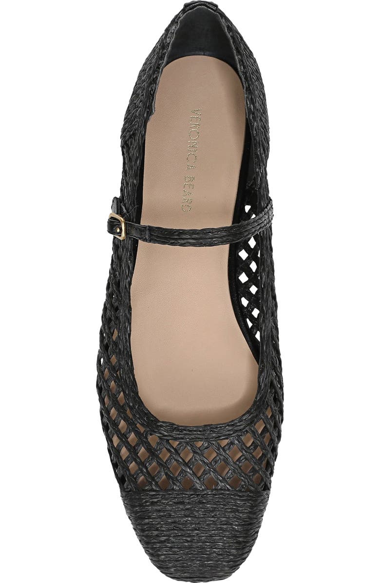 Veronica Beard Ellie Raffia Mary Jane Flat, Alternate, color, Black