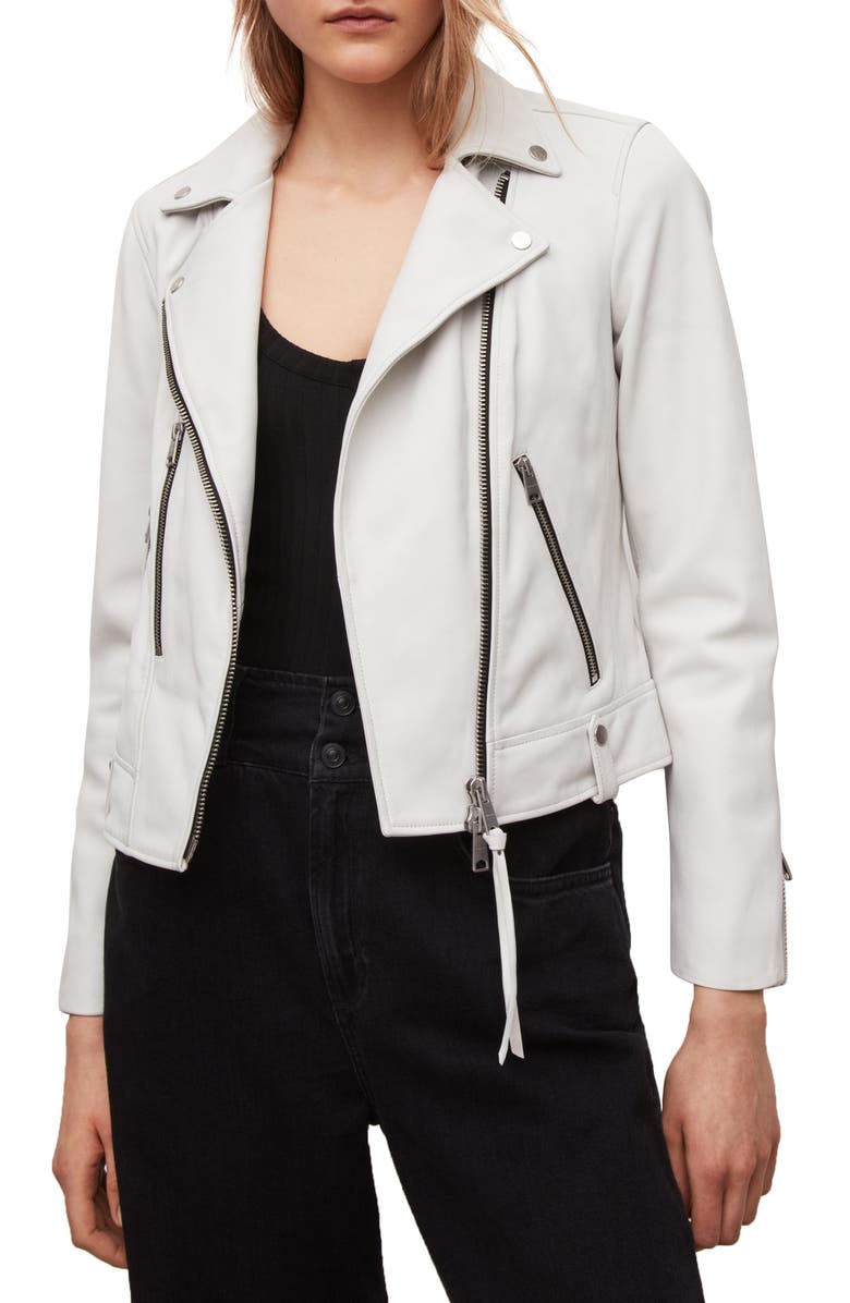 AllSaints Neko Leather Biker Jacket, Main, color, 