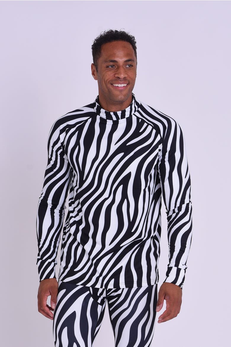 Baselayer Top - Hotel California Zebra Print Men's, Main, color, Multi-colour