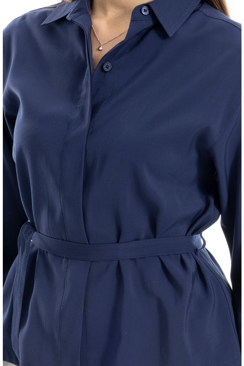 Belted Shirt, Alternate, color, NAVY