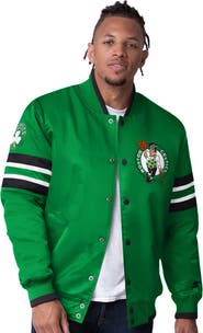 STARTER Men's Starter Kelly Green Boston Celtics Scout Varsity Satin Full-Snap Jacket