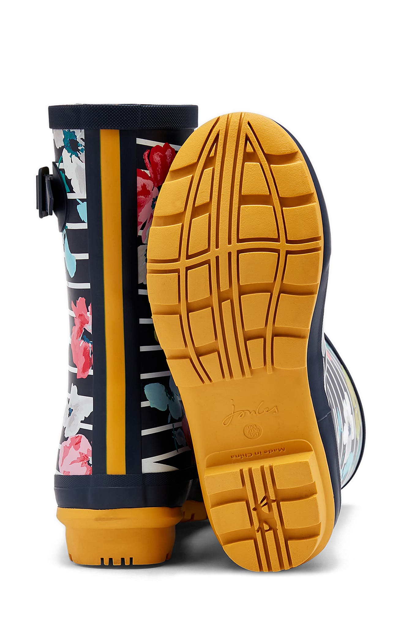 'Molly' Rain Boot, Alternate, color, BLUE STRIPE FLORAL